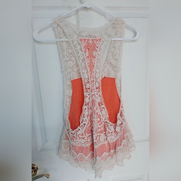 Jolt Crochet Tank Top from Buckle White/Cream and Coral Women's XS/S - Picture 4 of 7